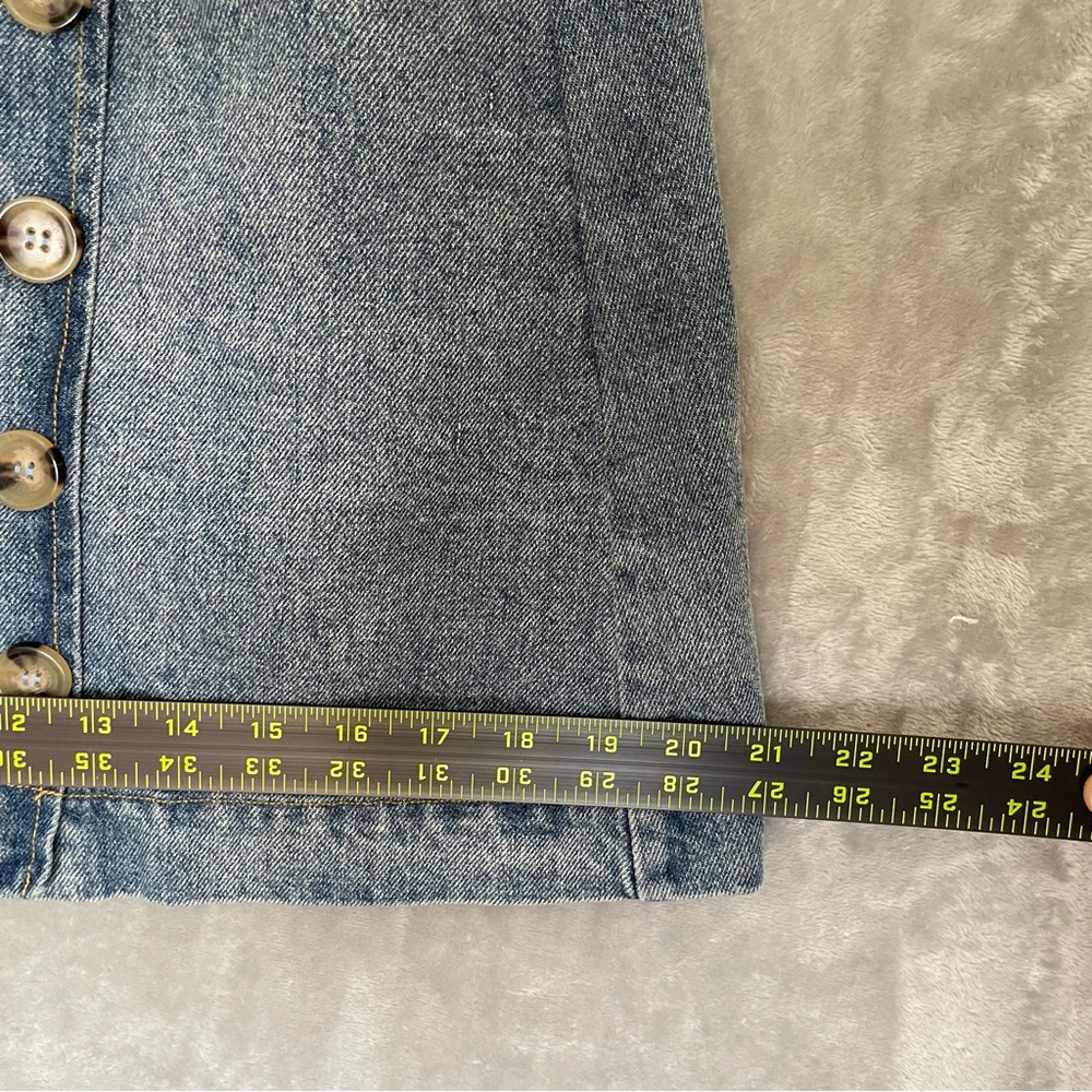 Lulus Denim Skirt Womens Small Blue Jean Button Front Mini Cotton Wrap Style - Picture 5 of 8